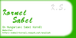 kornel sabel business card